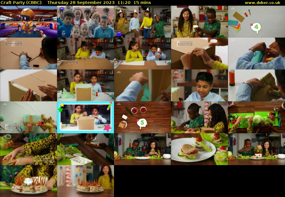 Craft Party (CBBC) Thursday 28 September 2023 11:20 - 11:35