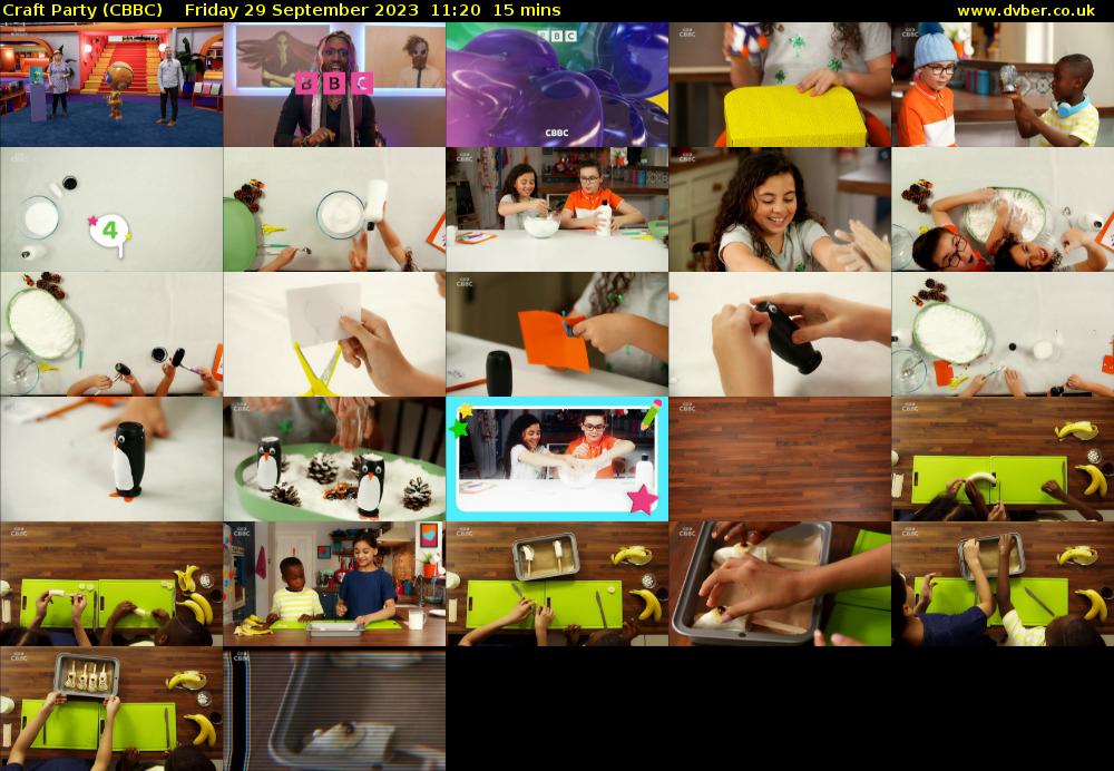 Craft Party (CBBC) Friday 29 September 2023 11:20 - 11:35
