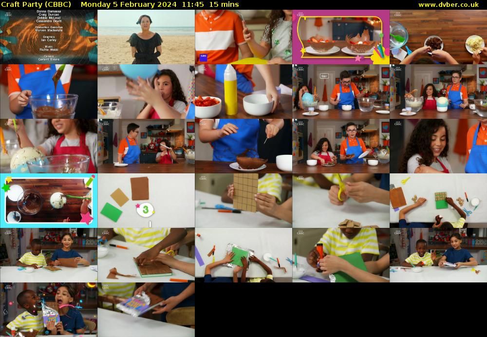 Craft Party (CBBC) Monday 5 February 2024 11:45 - 12:00