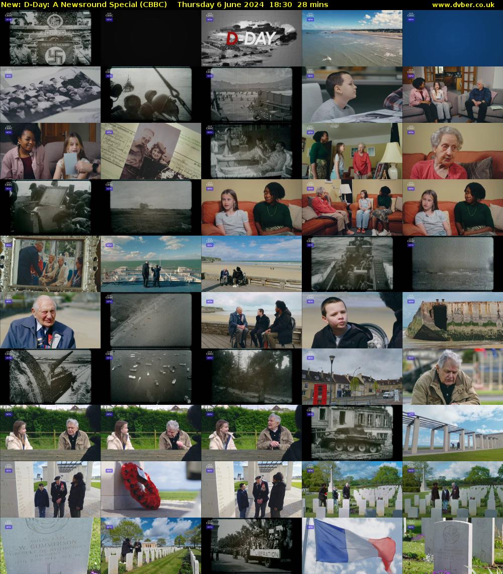 D-Day: A Newsround Special (CBBC) Thursday 6 June 2024 18:30 - 18:58