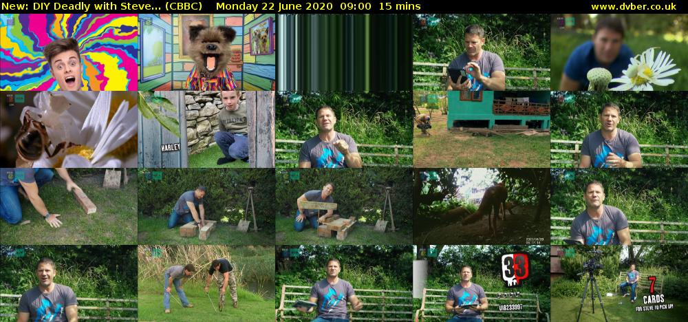 DIY Deadly with Steve... (CBBC) Monday 22 June 2020 09:00 - 09:15