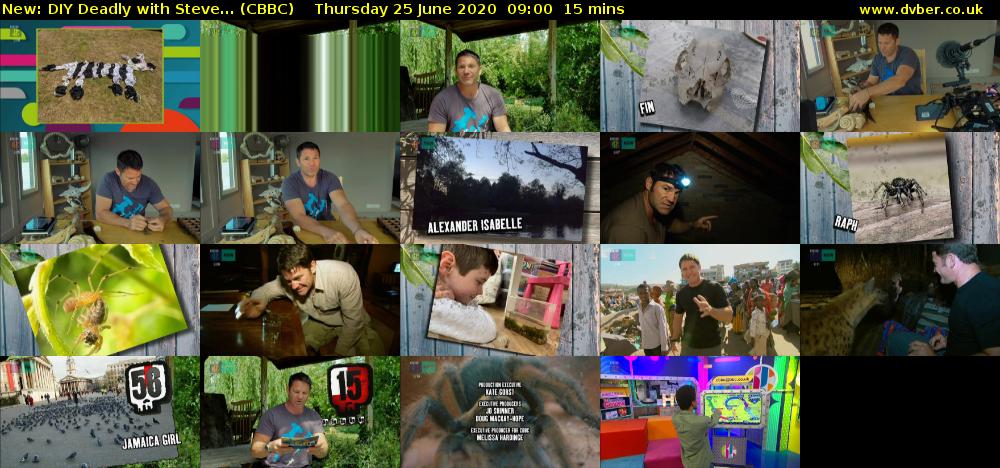 DIY Deadly with Steve... (CBBC) Thursday 25 June 2020 09:00 - 09:15
