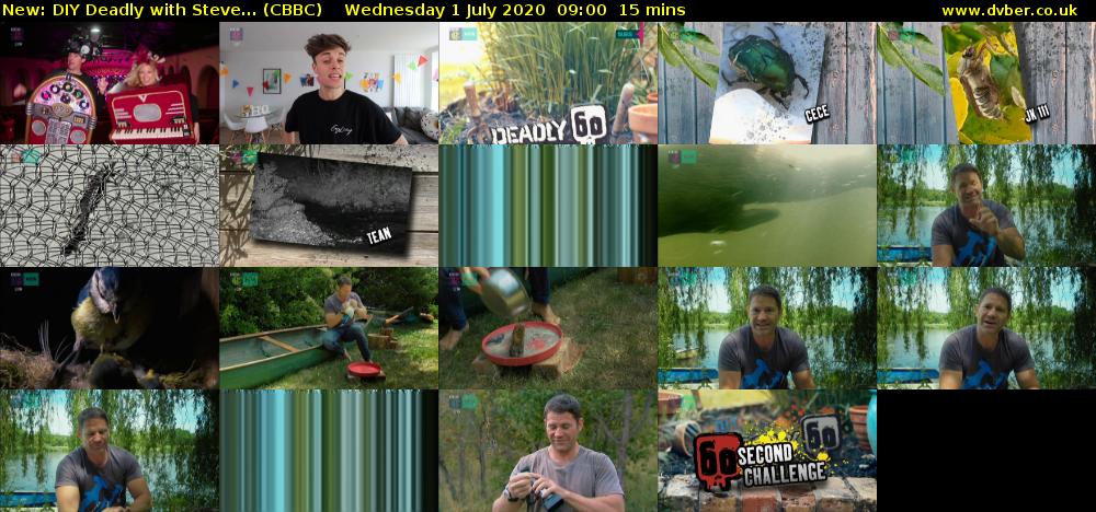 DIY Deadly with Steve... (CBBC) Wednesday 1 July 2020 09:00 - 09:15