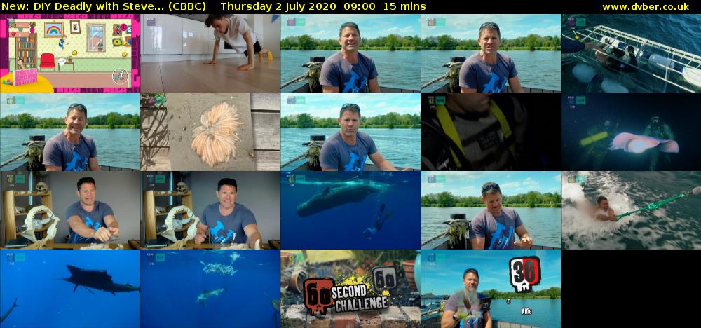 DIY Deadly with Steve... (CBBC) Thursday 2 July 2020 09:00 - 09:15