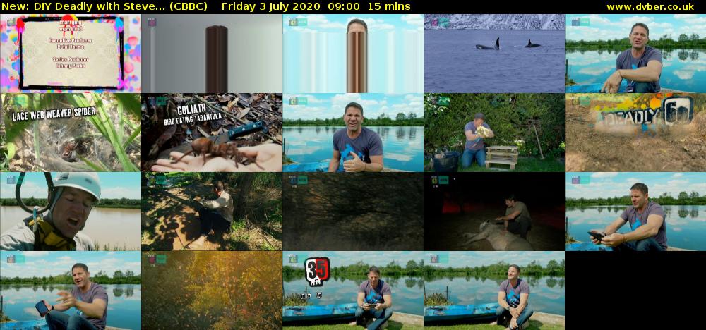 DIY Deadly with Steve... (CBBC) Friday 3 July 2020 09:00 - 09:15