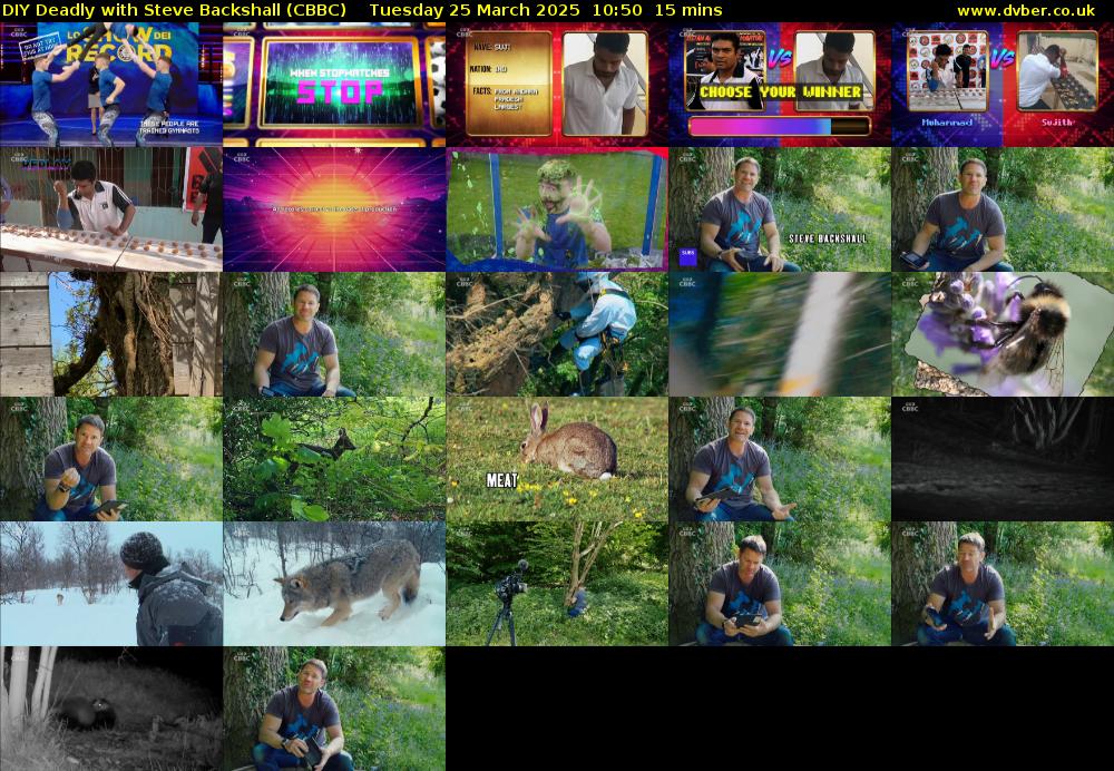 DIY Deadly with Steve Backshall (CBBC) Tuesday 25 March 2025 10:50 - 11:05
