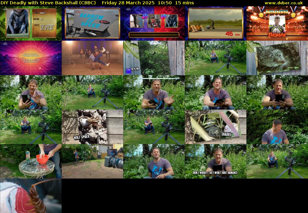 DIY Deadly with Steve Backshall (CBBC) Friday 28 March 2025 10:50 - 11:05