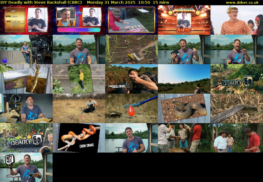 DIY Deadly with Steve Backshall (CBBC) Monday 31 March 2025 10:50 - 11:05