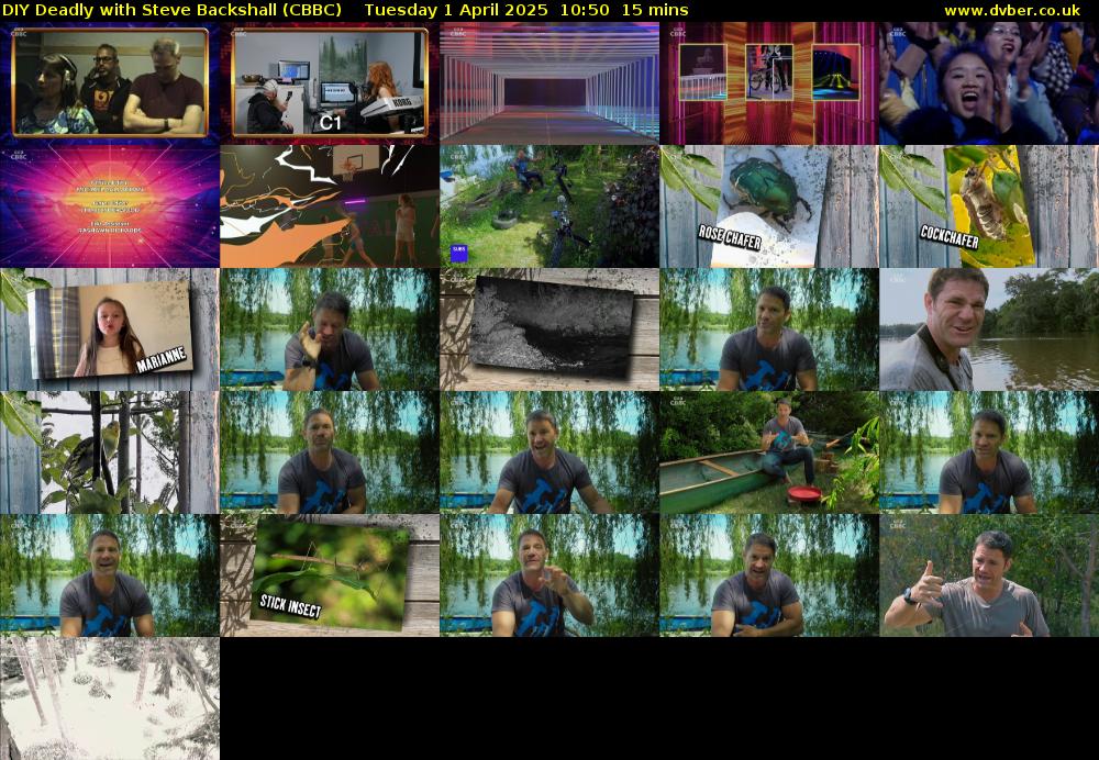 DIY Deadly with Steve Backshall (CBBC) Tuesday 1 April 2025 10:50 - 11:05