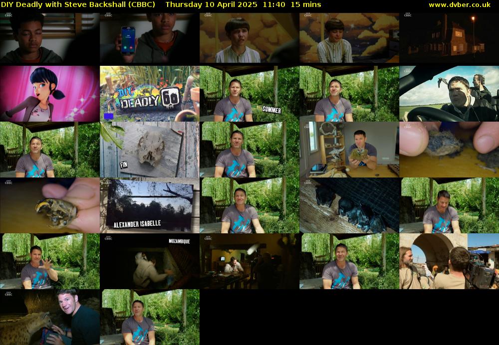 DIY Deadly with Steve Backshall (CBBC) Thursday 10 April 2025 11:40 - 11:55
