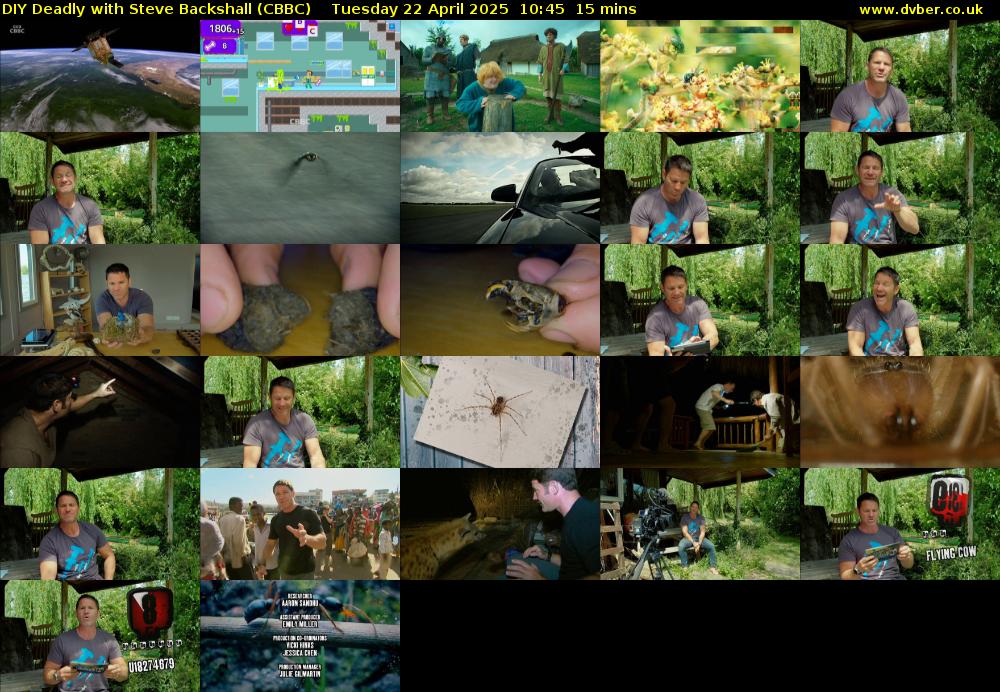 DIY Deadly with Steve Backshall (CBBC) Tuesday 22 April 2025 10:45 - 11:00