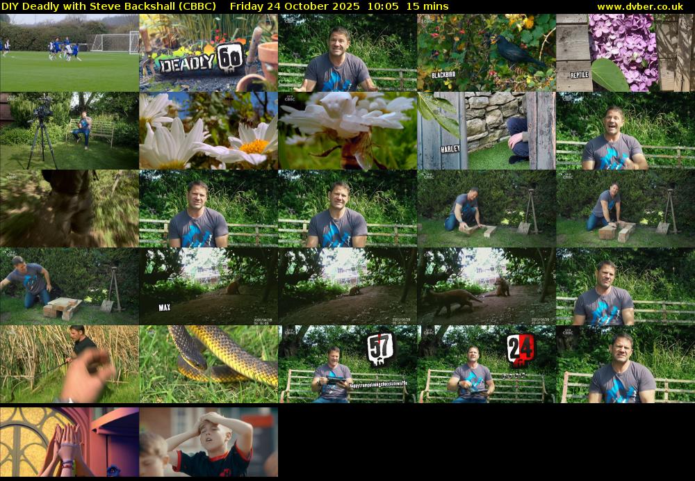 DIY Deadly with Steve Backshall (CBBC) Friday 24 October 2025 10:05 - 10:20
