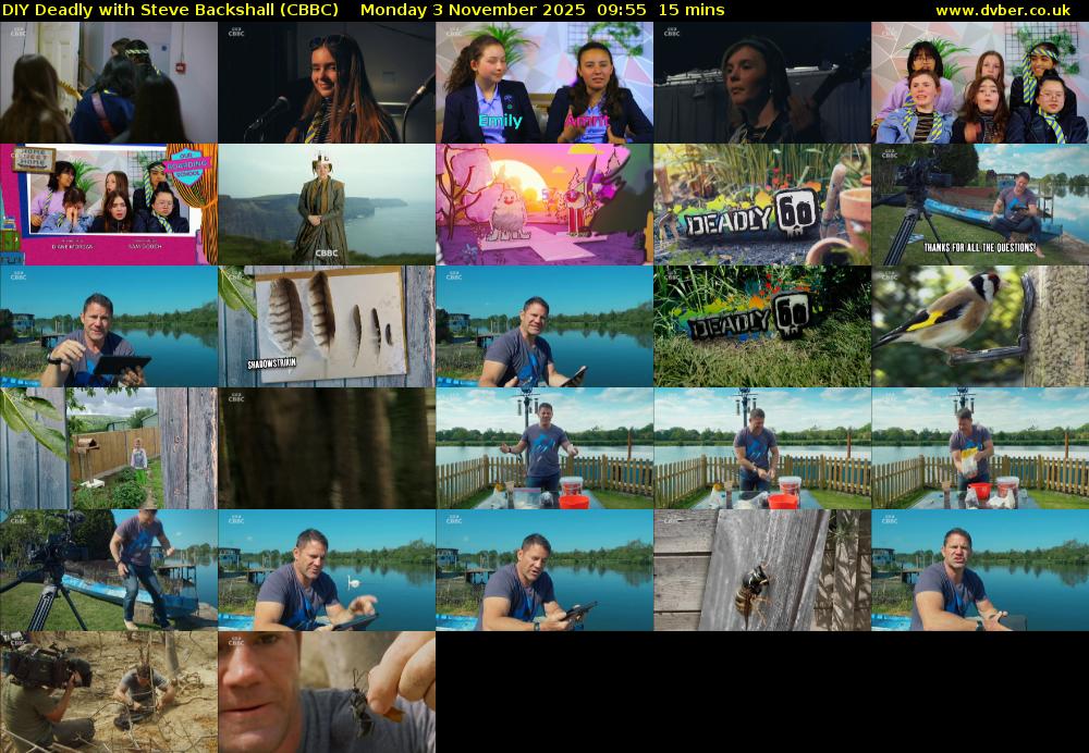 DIY Deadly with Steve Backshall (CBBC) Monday 3 November 2025 09:55 - 10:10