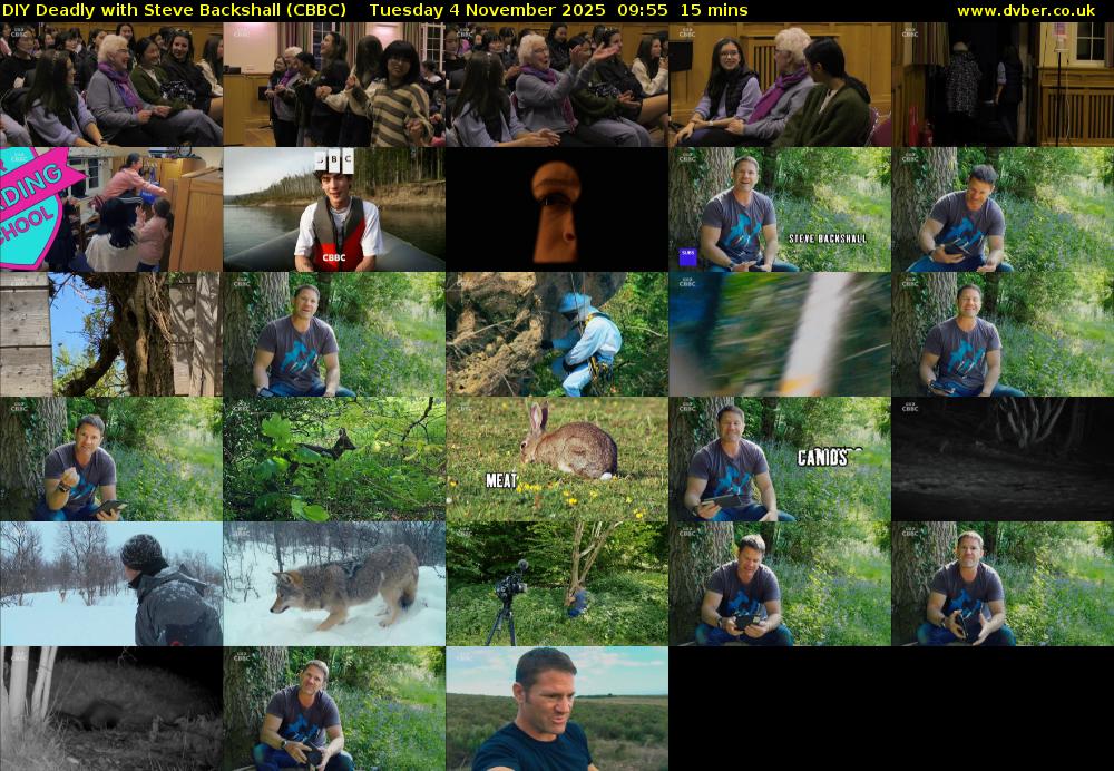 DIY Deadly with Steve Backshall (CBBC) Tuesday 4 November 2025 09:55 - 10:10