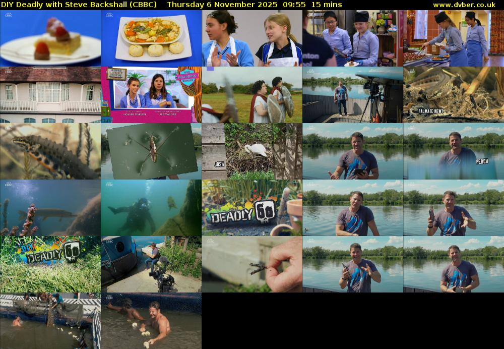 DIY Deadly with Steve Backshall (CBBC) Thursday 6 November 2025 09:55 - 10:10