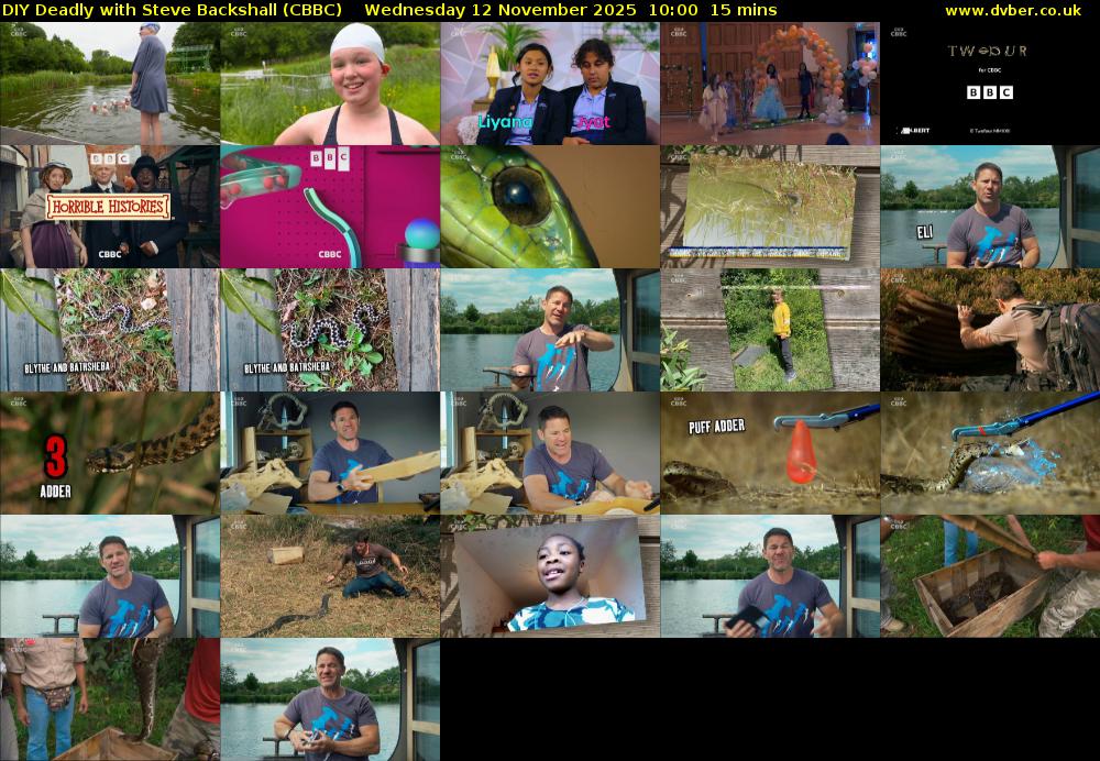 DIY Deadly with Steve Backshall (CBBC) Wednesday 12 November 2025 10:00 - 10:15