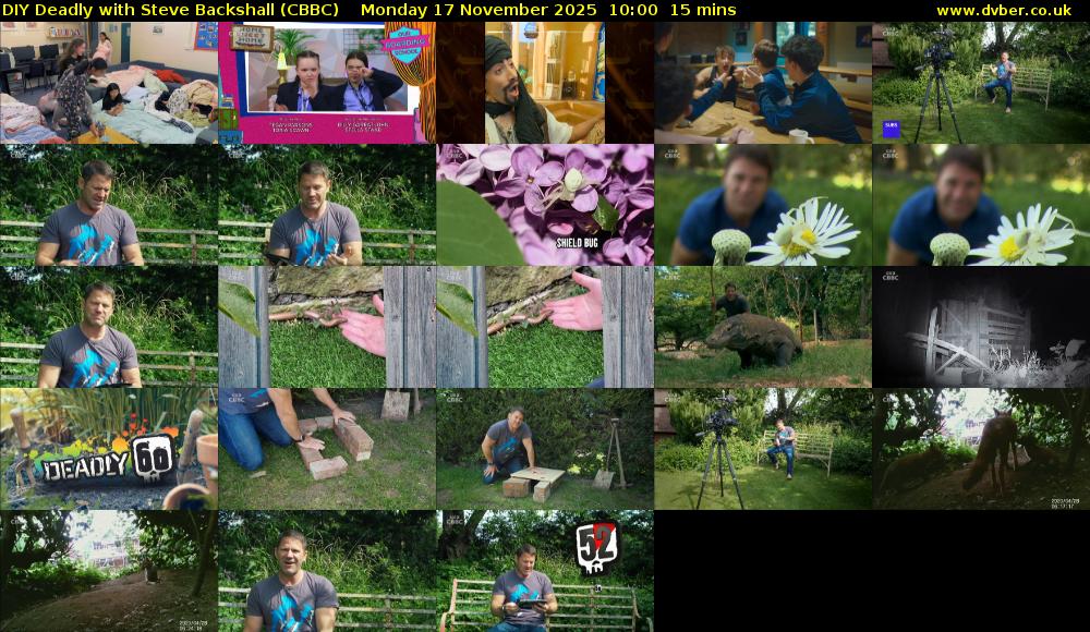 DIY Deadly with Steve Backshall (CBBC) Monday 17 November 2025 10:00 - 10:15