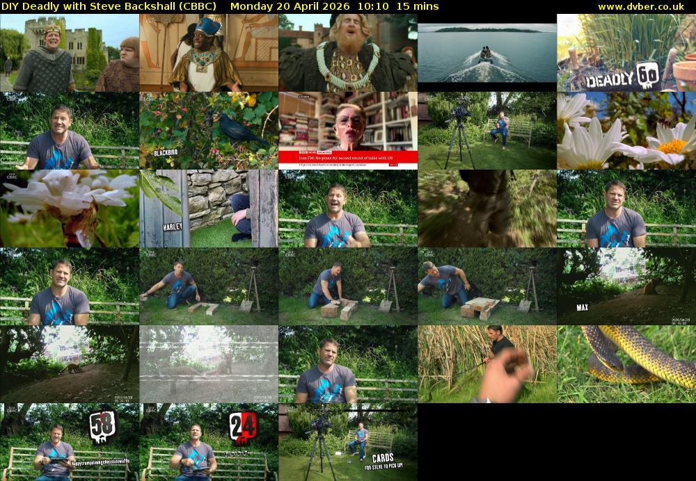 DIY Deadly with Steve Backshall (CBBC) Monday 20 April 2026 10:10 - 10:25