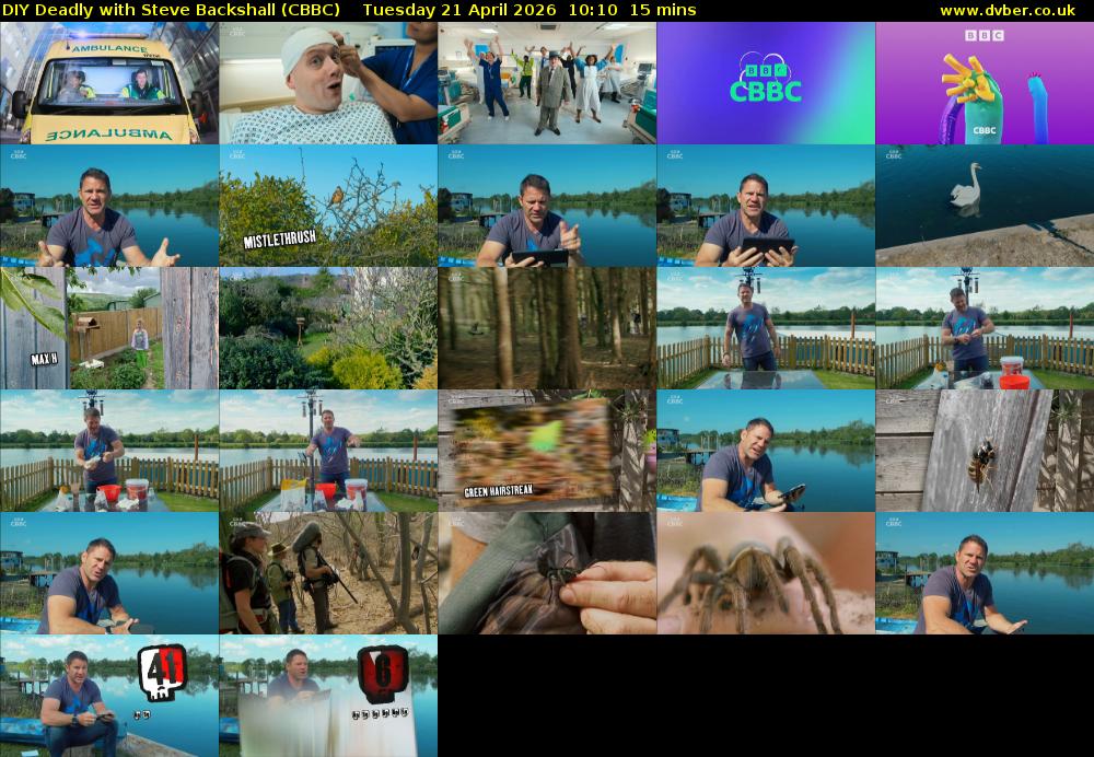 DIY Deadly with Steve Backshall (CBBC) Tuesday 21 April 2026 10:10 - 10:25