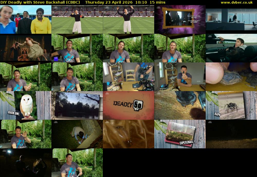 DIY Deadly with Steve Backshall (CBBC) Thursday 23 April 2026 10:10 - 10:25