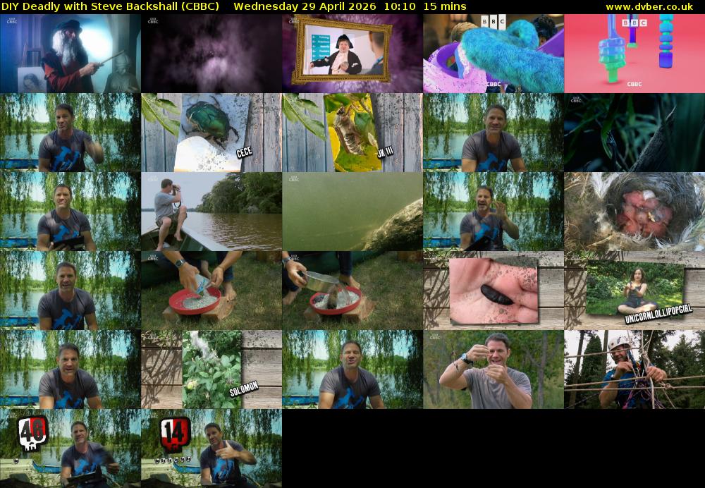 DIY Deadly with Steve Backshall (CBBC) Wednesday 29 April 2026 10:10 - 10:25