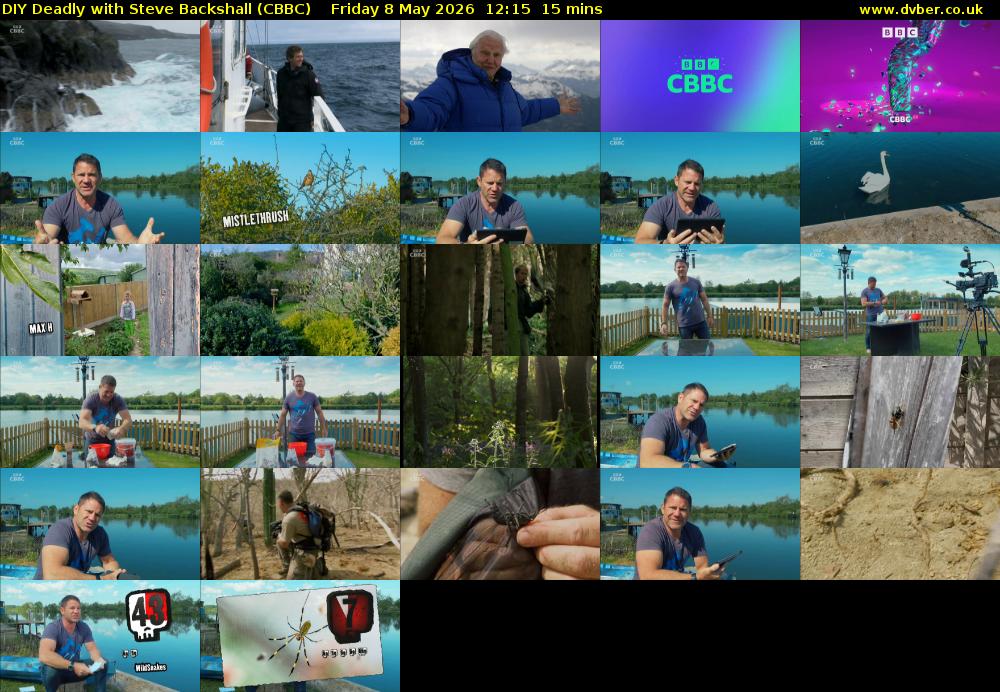 DIY Deadly with Steve Backshall (CBBC) Friday 8 May 2026 12:15 - 12:30