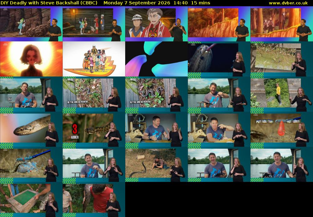 DIY Deadly with Steve Backshall (CBBC) Monday 7 September 2026 14:40 - 14:55