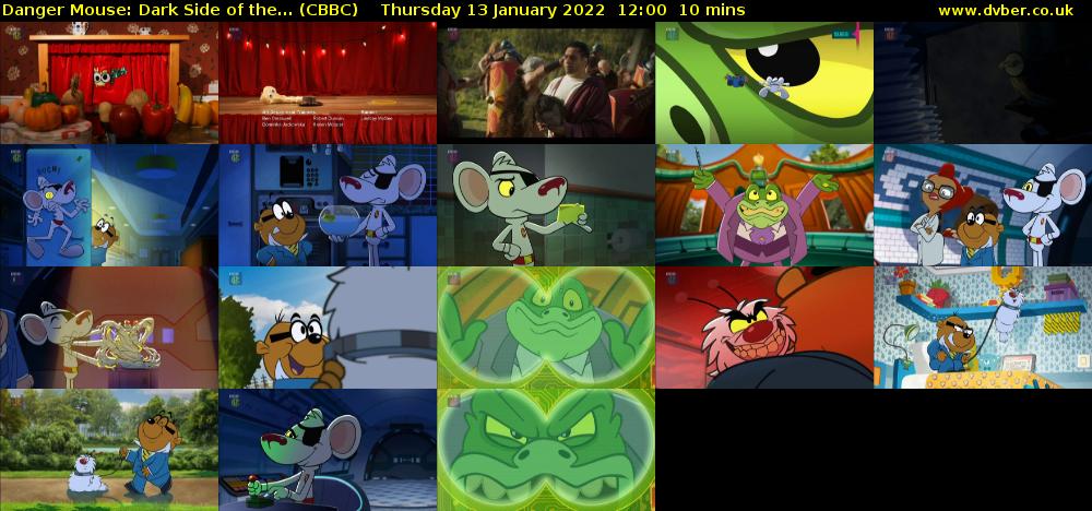 Danger Mouse: Dark Side of the... (CBBC) Thursday 13 January 2022 12:00 - 12:10