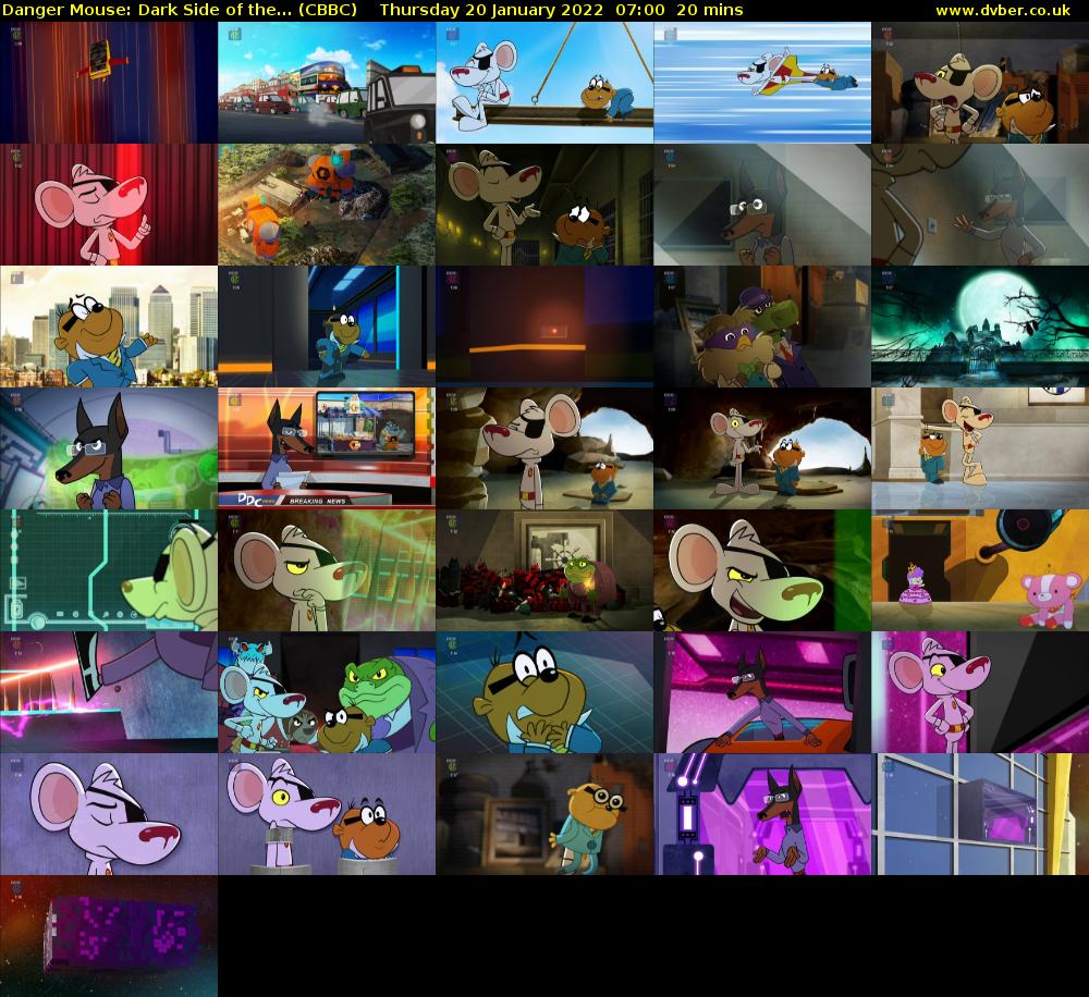 Danger Mouse: Dark Side of the... (CBBC) Thursday 20 January 2022 07:00 - 07:20
