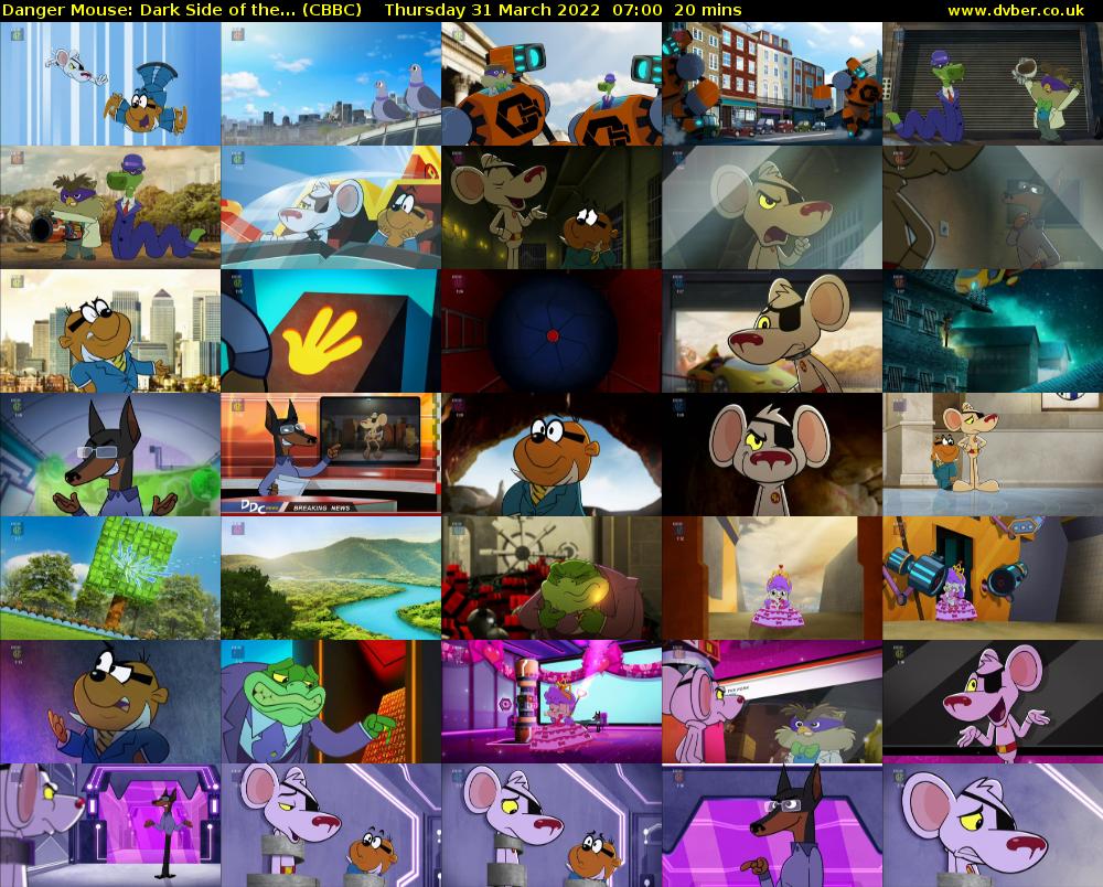 Danger Mouse: Dark Side of the... (CBBC) Thursday 31 March 2022 07:00 - 07:20