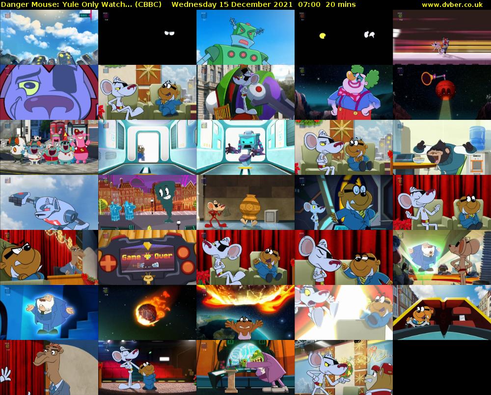 Danger Mouse: Yule Only Watch... (CBBC) Wednesday 15 December 2021 07:00 - 07:20