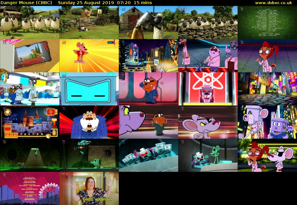 Danger Mouse (CBBC) Sunday 25 August 2019 07:20 - 07:35