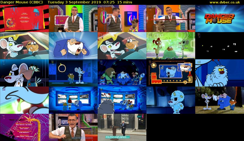 Danger Mouse (CBBC) Tuesday 3 September 2019 07:25 - 07:40