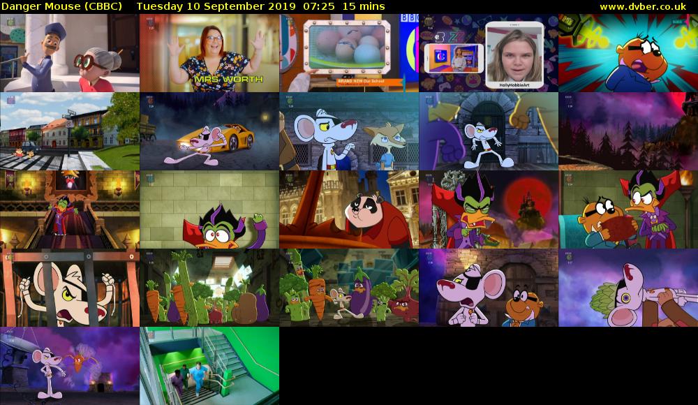 Danger Mouse (CBBC) Tuesday 10 September 2019 07:25 - 07:40