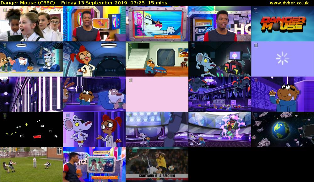 Danger Mouse (CBBC) Friday 13 September 2019 07:25 - 07:40