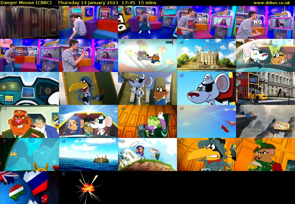 Danger Mouse (CBBC) Thursday 14 January 2021 17:45 - 18:00