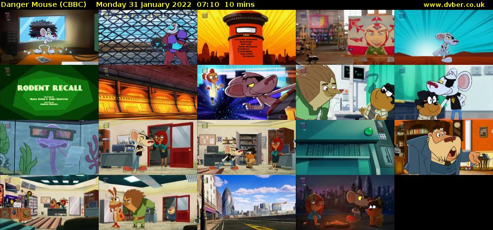 Danger Mouse (CBBC) Monday 31 January 2022 07:10 - 07:20