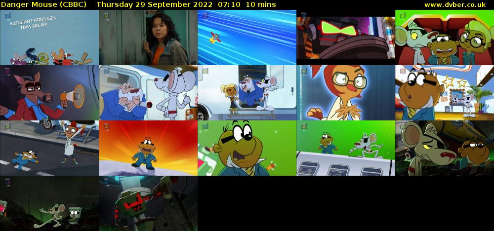 Danger Mouse (CBBC) Thursday 29 September 2022 07:10 - 07:20