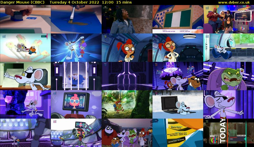 Danger Mouse (CBBC) Tuesday 4 October 2022 12:00 - 12:15