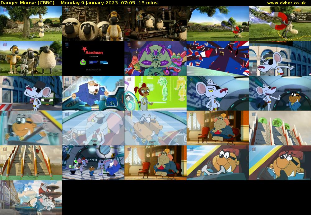 Danger Mouse (CBBC) Monday 9 January 2023 07:05 - 07:20