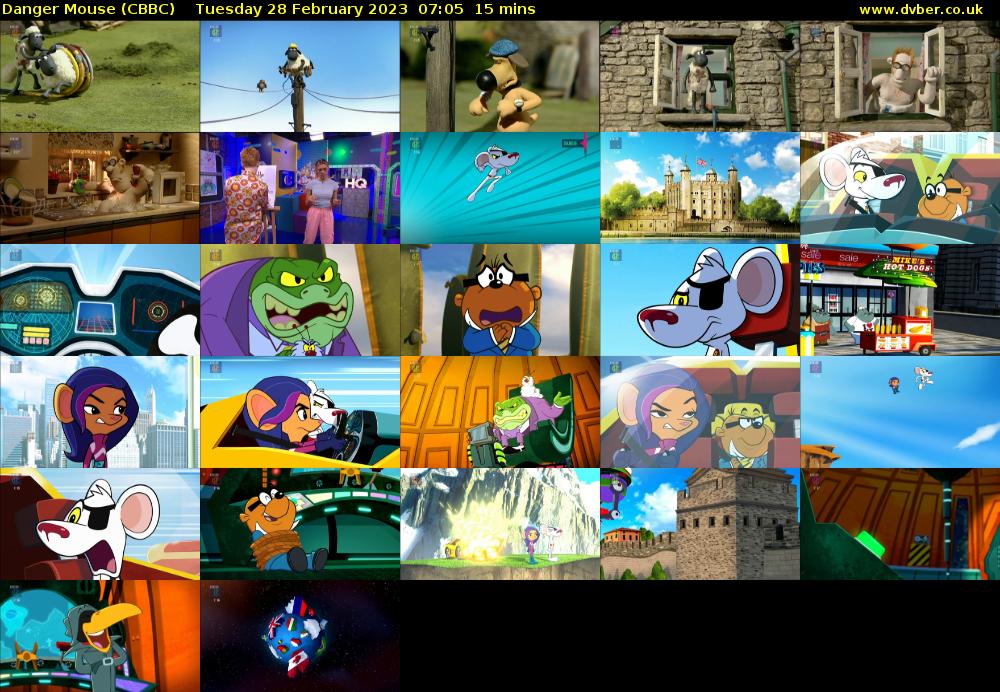 Danger Mouse (CBBC) Tuesday 28 February 2023 07:05 - 07:20