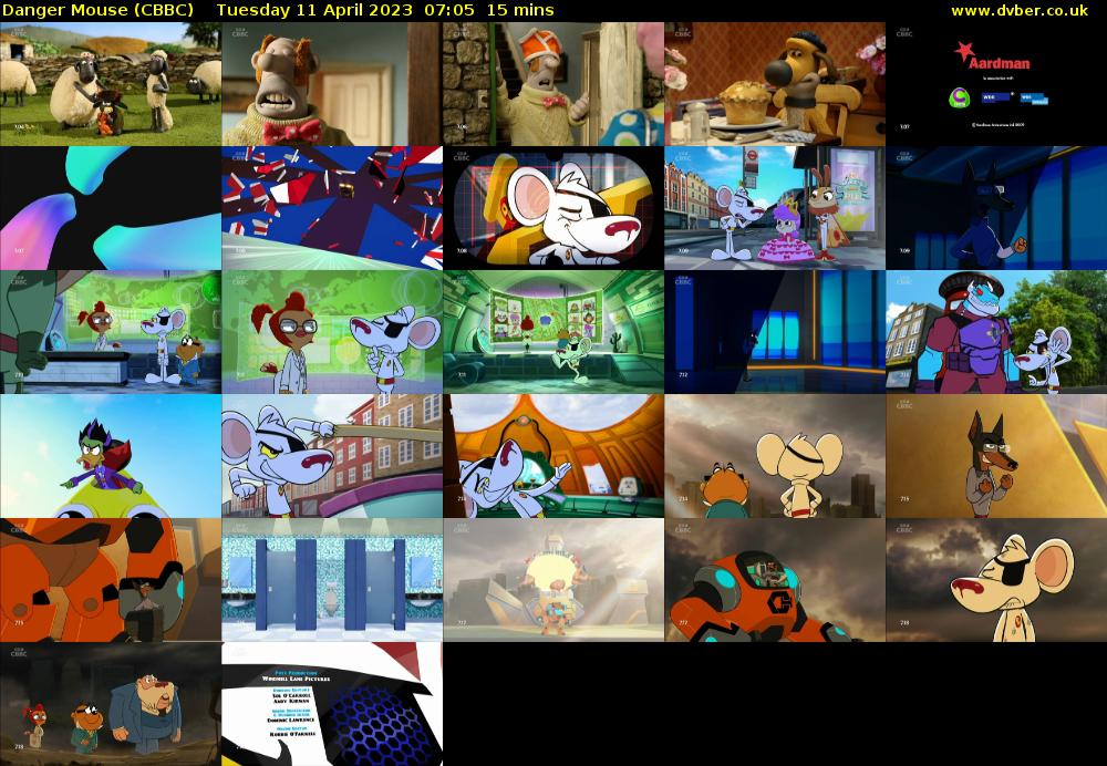 Danger Mouse (CBBC) Tuesday 11 April 2023 07:05 - 07:20