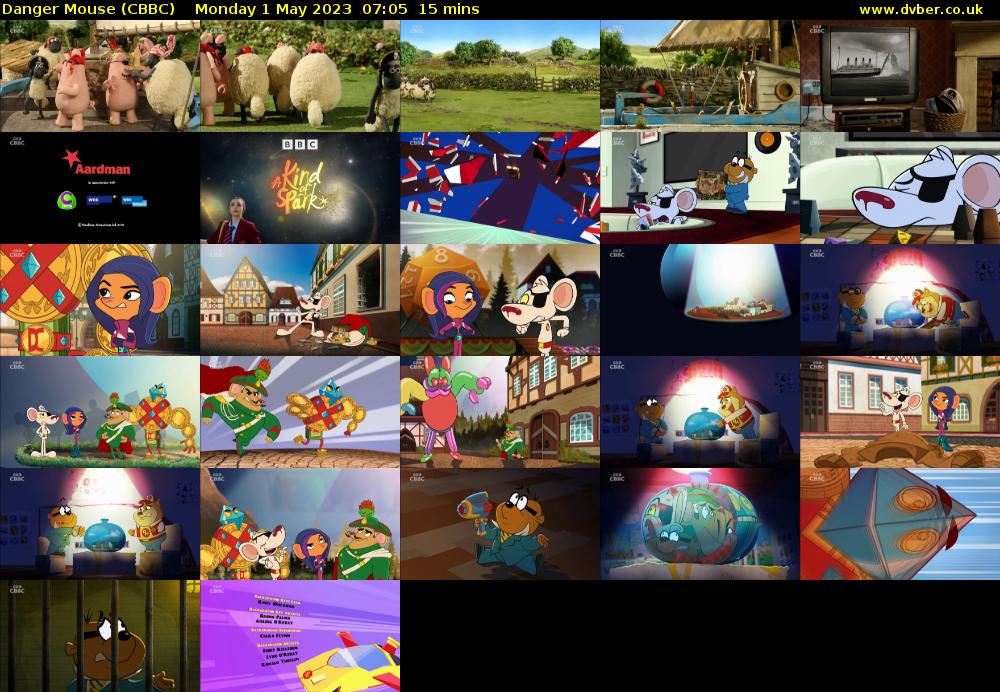 Danger Mouse (CBBC) Monday 1 May 2023 07:05 - 07:20