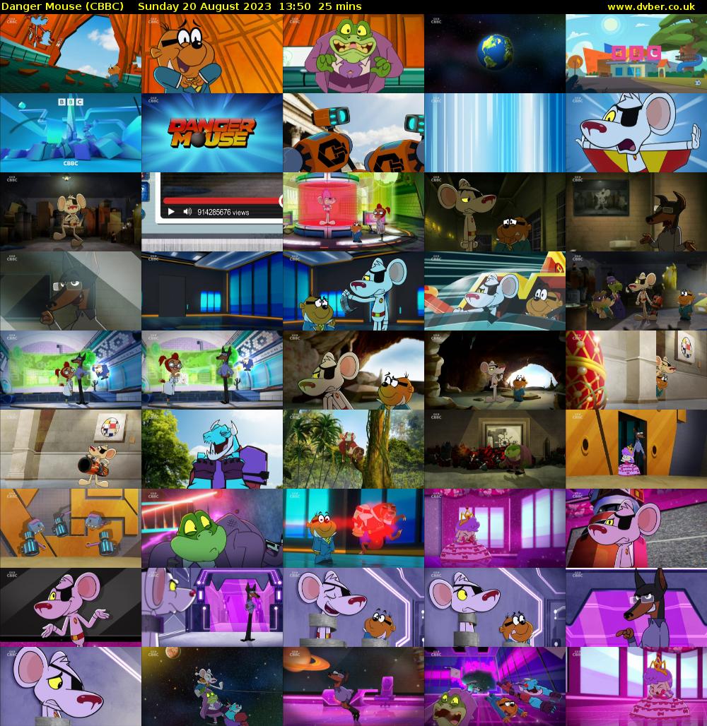Danger Mouse (CBBC) Sunday 20 August 2023 13:50 - 14:15