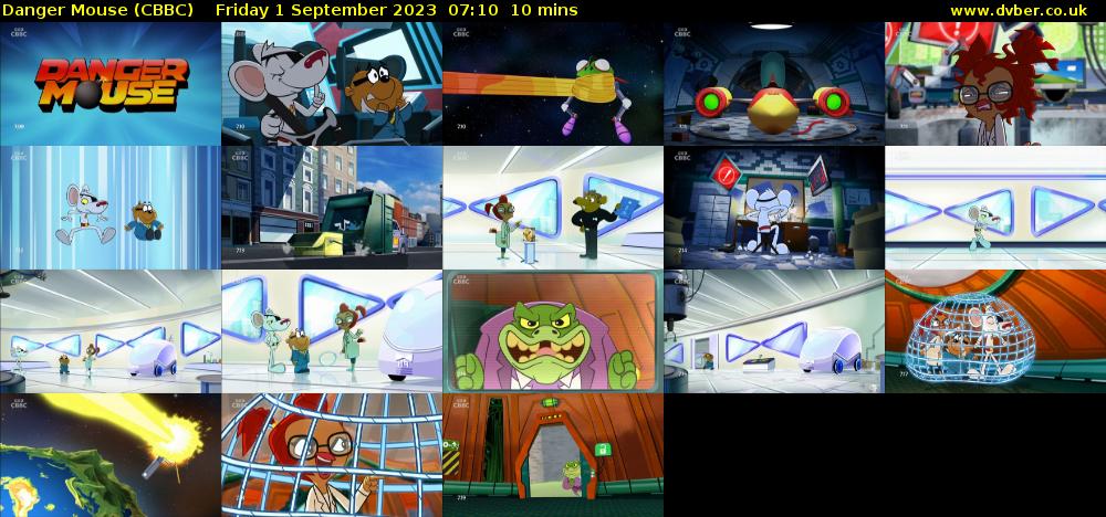 Danger Mouse (CBBC) Friday 1 September 2023 07:10 - 07:20