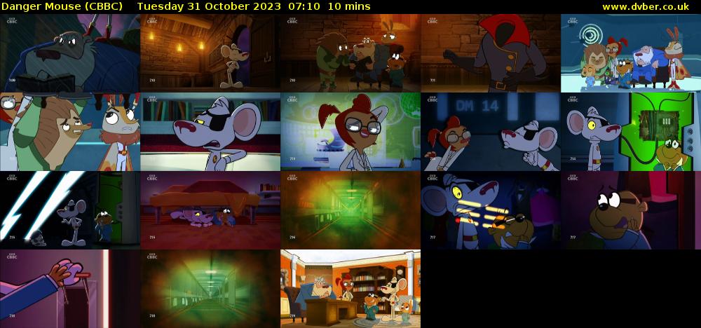 Danger Mouse (CBBC) Tuesday 31 October 2023 07:10 - 07:20