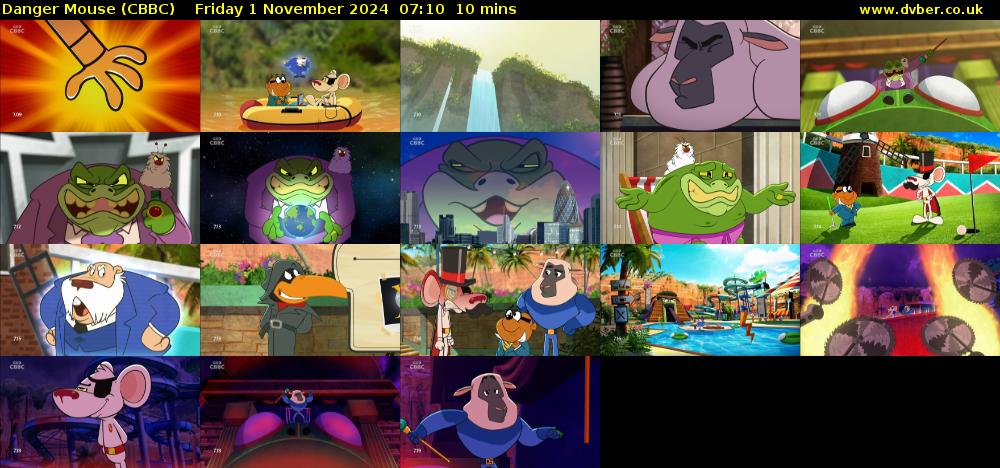Danger Mouse (CBBC) Friday 1 November 2024 07:10 - 07:20