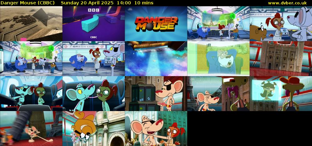 Danger Mouse (CBBC) Sunday 20 April 2025 14:00 - 14:10