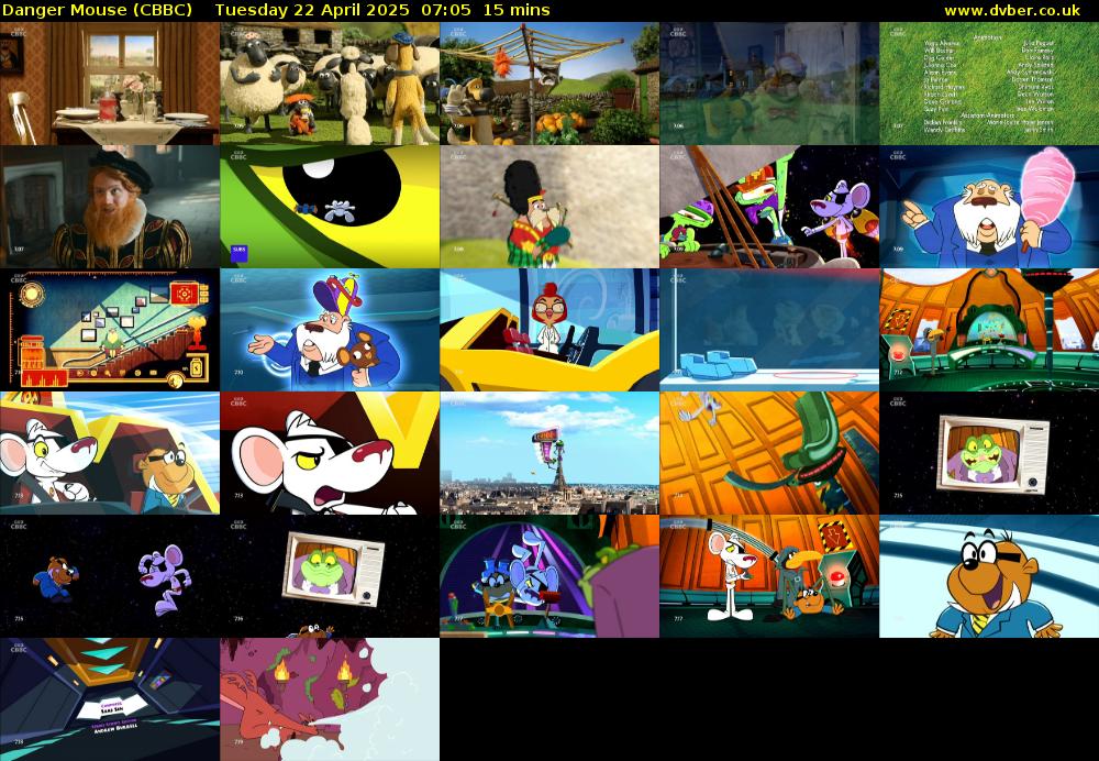Danger Mouse (CBBC) Tuesday 22 April 2025 07:05 - 07:20