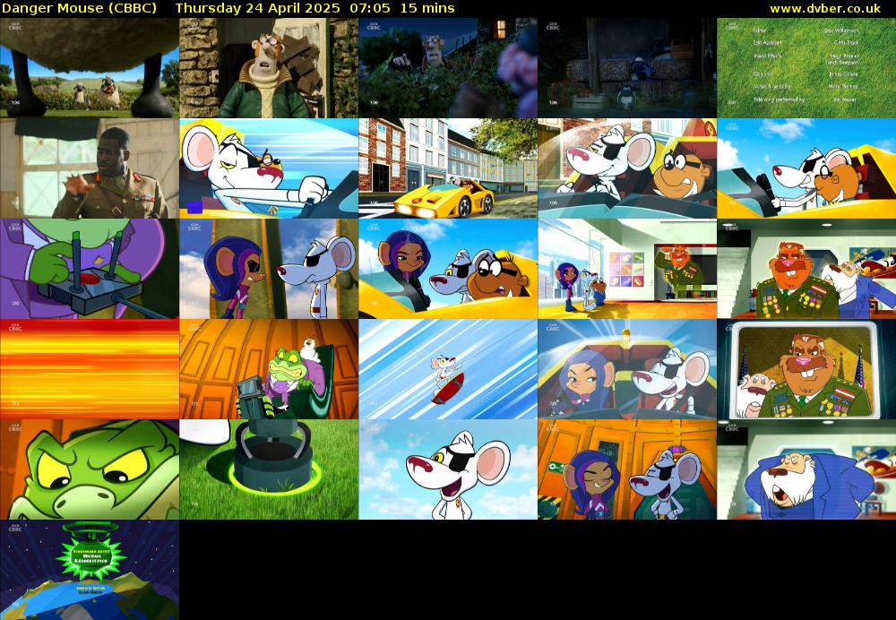 Danger Mouse (CBBC) Thursday 24 April 2025 07:05 - 07:20